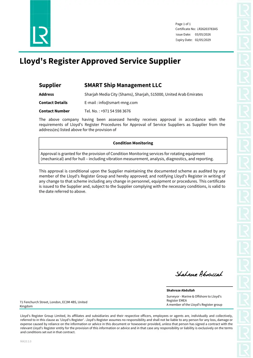 Lloyds Register Approved Service Supplier